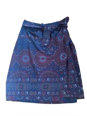 Lyseé Women’s Floral Midi Wrap Skirt in Black and Burgundy